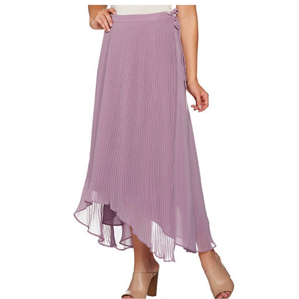 H HALSTON Lavender Pleated Skirt Sz 6